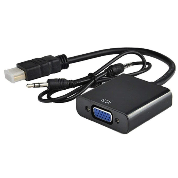 Adaptador Conversor Convertidor Hdmi A Vga Audio Aux Video